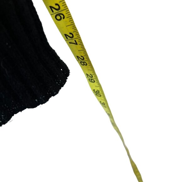 Vintage 90s Black Crochet Faux Fur Trim Ramie Mohair Blend Button Up Cardigan La - Picture 7 of 8